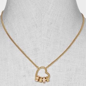 Beloved & Inspired 14K gold-dipped cubic zirconia charm cluster heart necklace